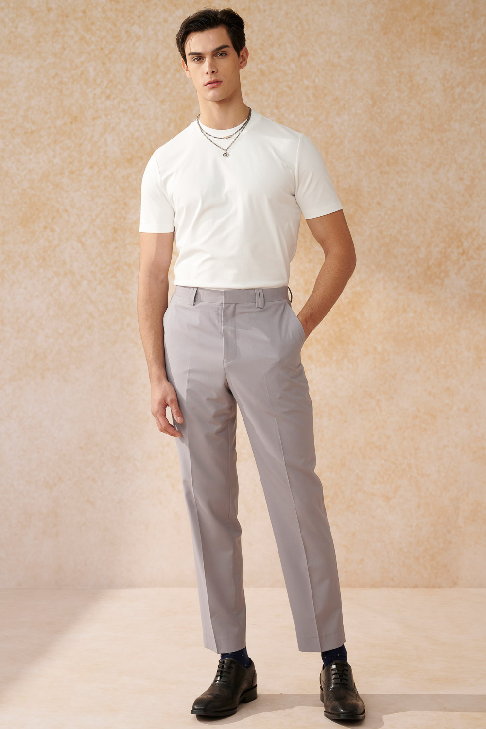 SST&C Matte Gray Purple Slim Double Breasted Suit Trousers | 0212402008  (Outlet)_0