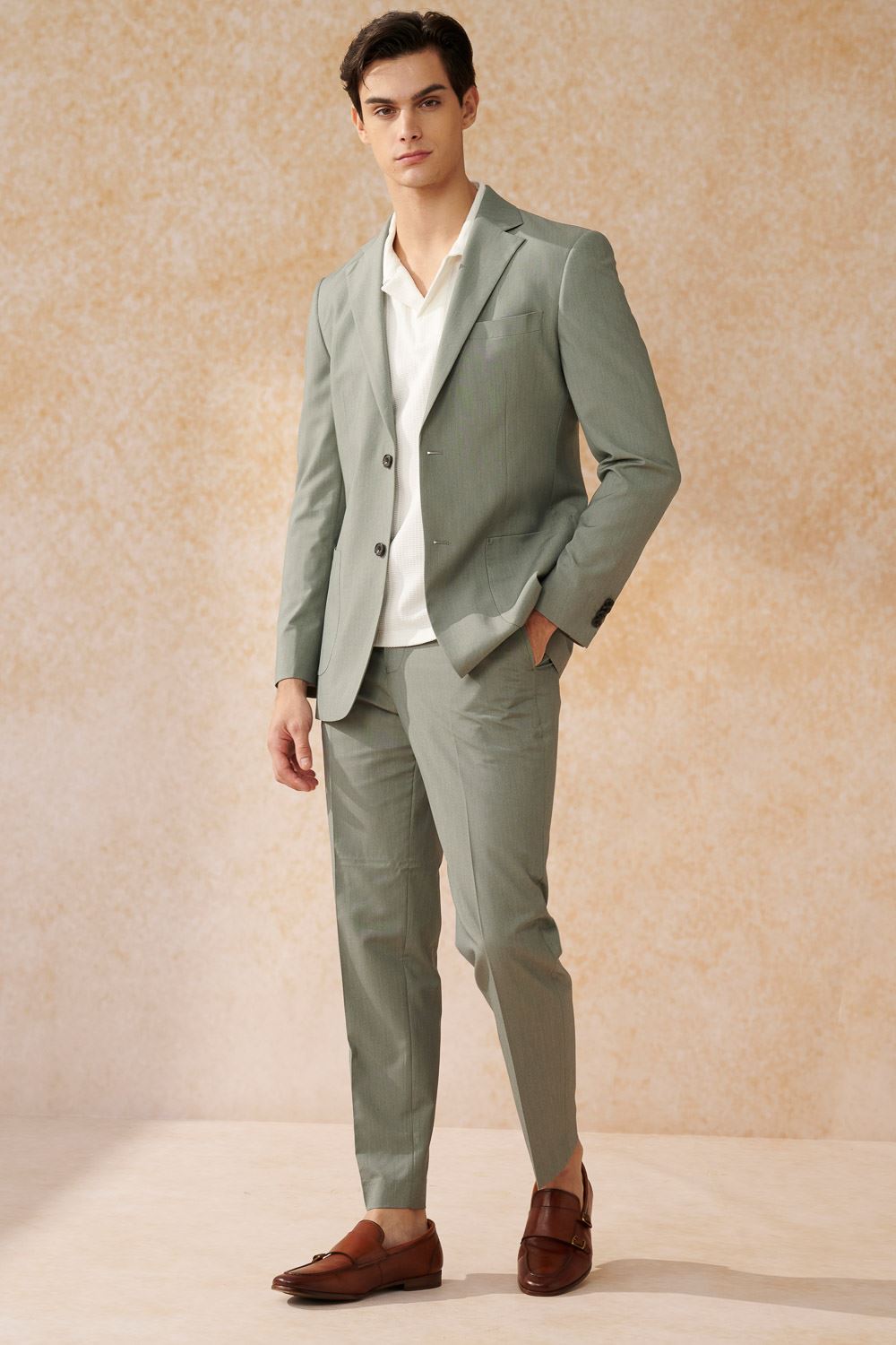 SST&C Mint Green Slim Fit Suit Trousers | 0212402009  (Outlet)_1