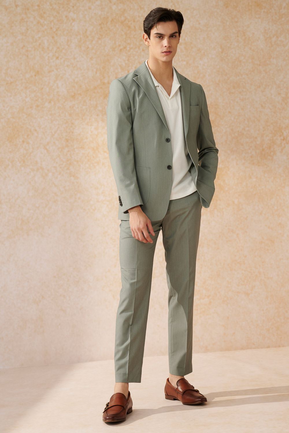 SST&C Mint Green Slim Fit Suit Trousers | 0212402009  (Outlet)_2