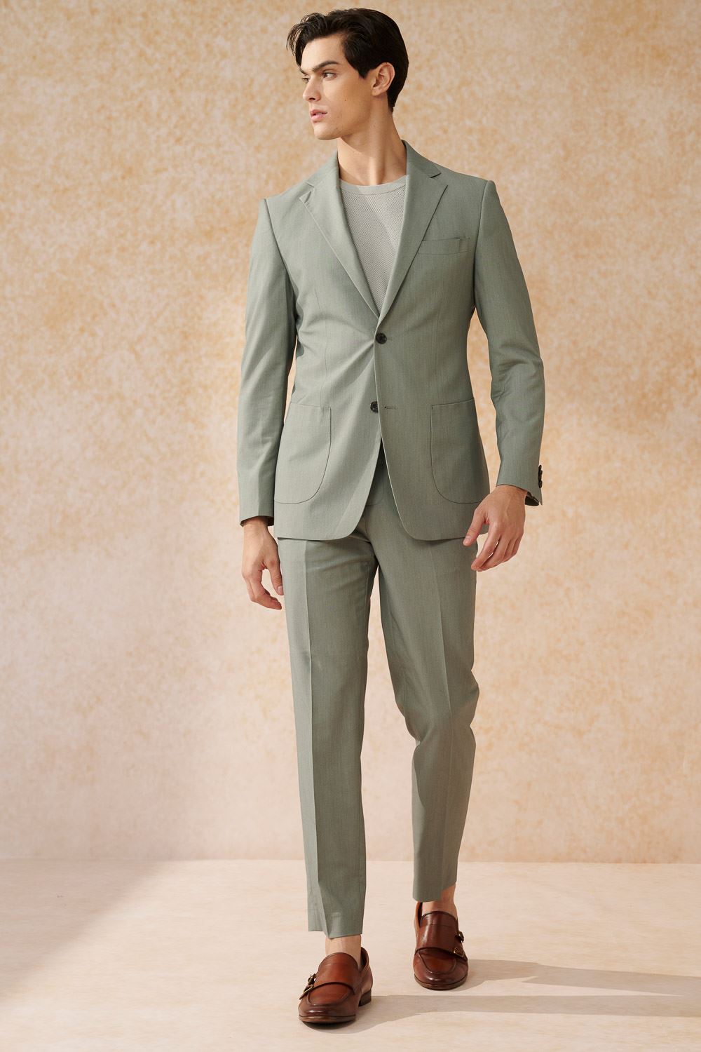 SST&C Mint Green Slim Fit Suit Trousers | 0212402009  (Outlet)_4