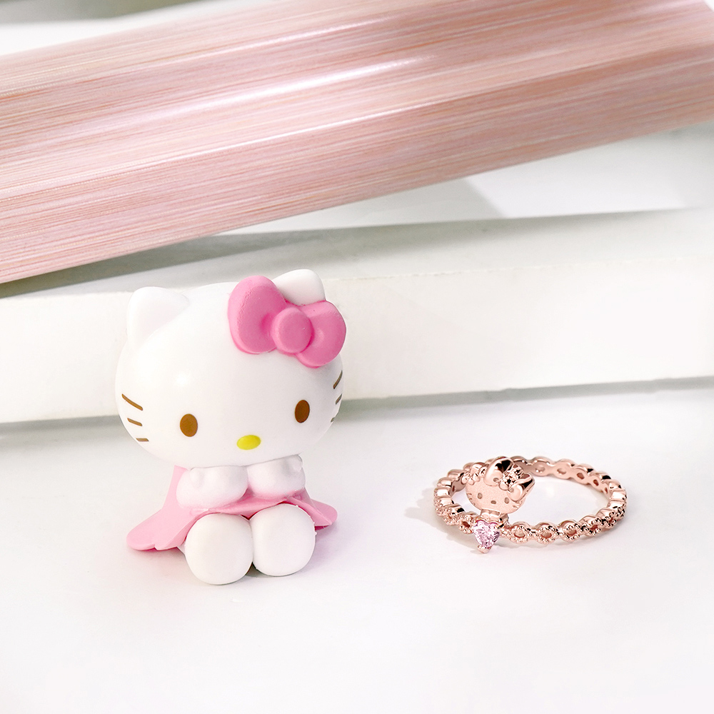 Hello Kitty 50th系列-凱蒂貓Future 晶鑽純銀戒指_3