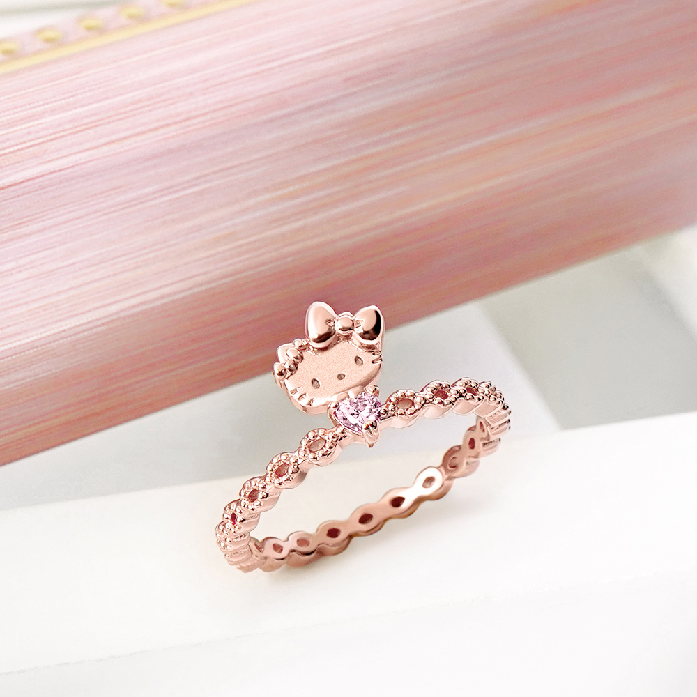 Hello Kitty 50th系列-凱蒂貓Future 晶鑽純銀戒指_4