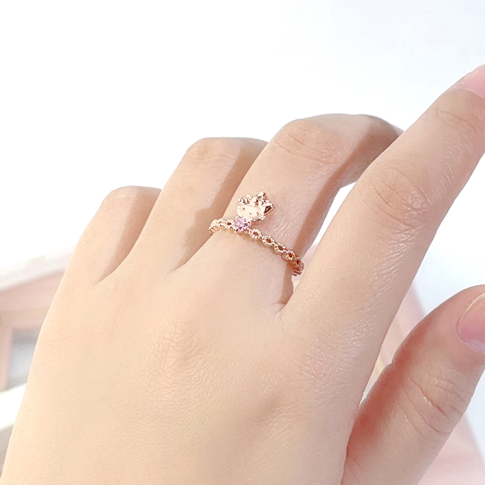 Hello Kitty 50th系列-凱蒂貓Future 晶鑽純銀戒指_5