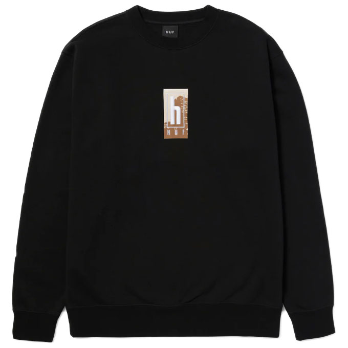 【HUF】A31900 ROADS CREWNECK SWEATSHIRT 大學T (黑色)_0
