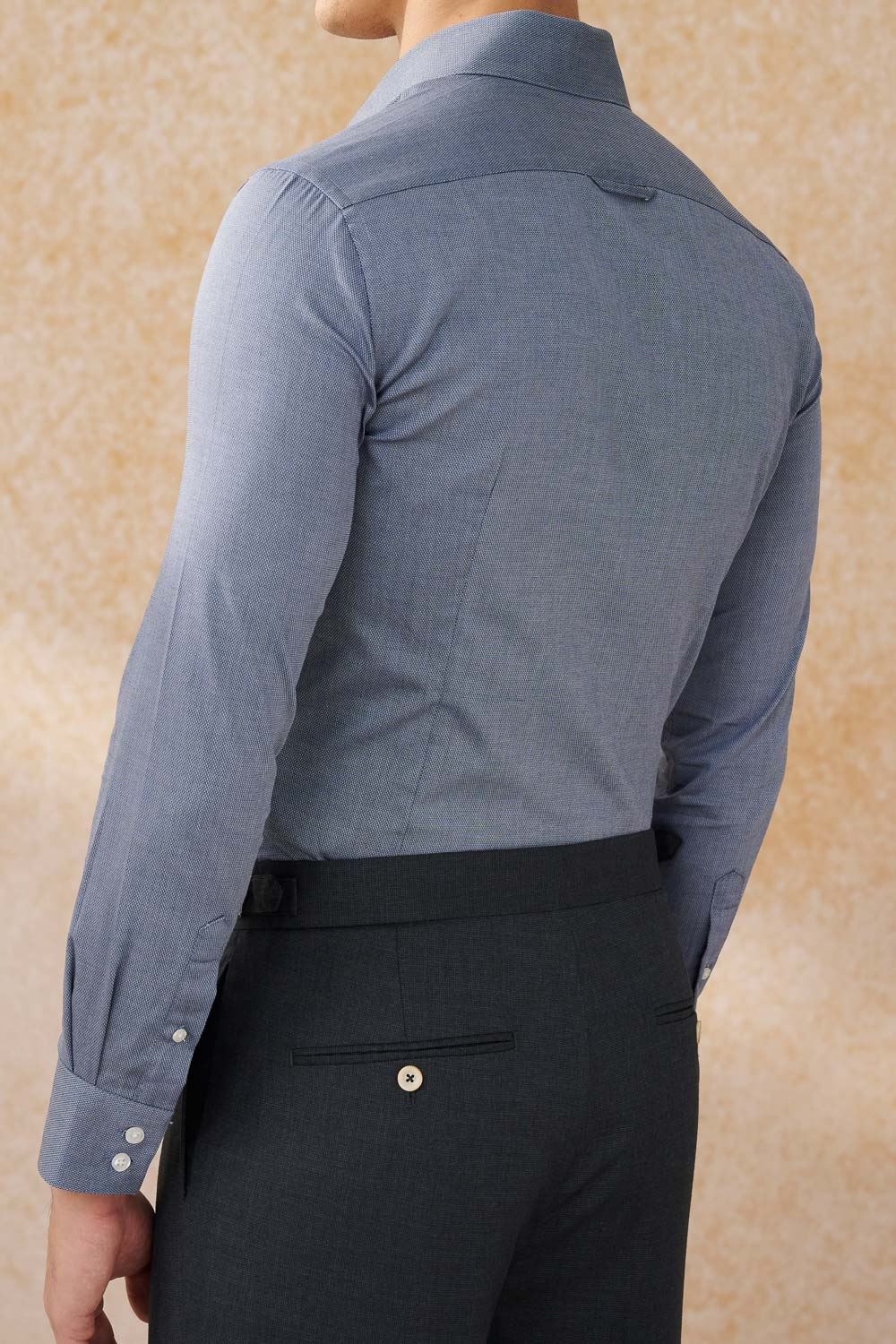 SST&C #Comfortable Cotton  Dark Blue Textured Slim Fit Shirt | 0312402001  (Outlet)_6