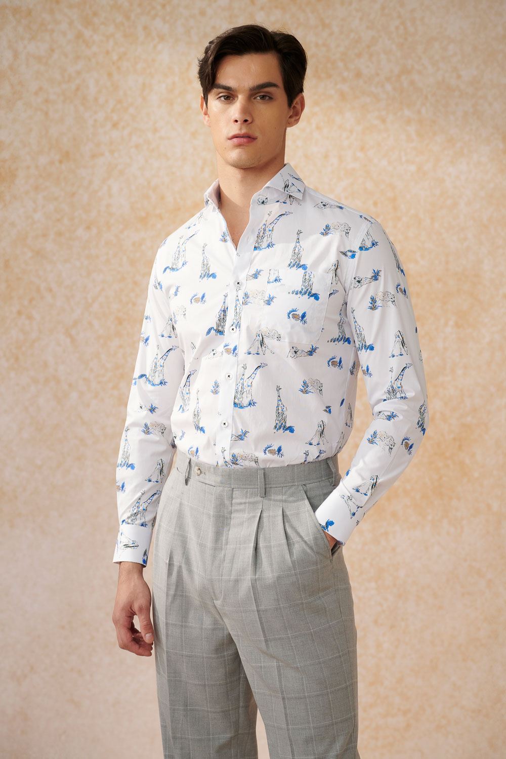 SST&C #Elastic Fit  Giraffe Print Standard Fit Shirt | 0312402012  (Outlet)_2