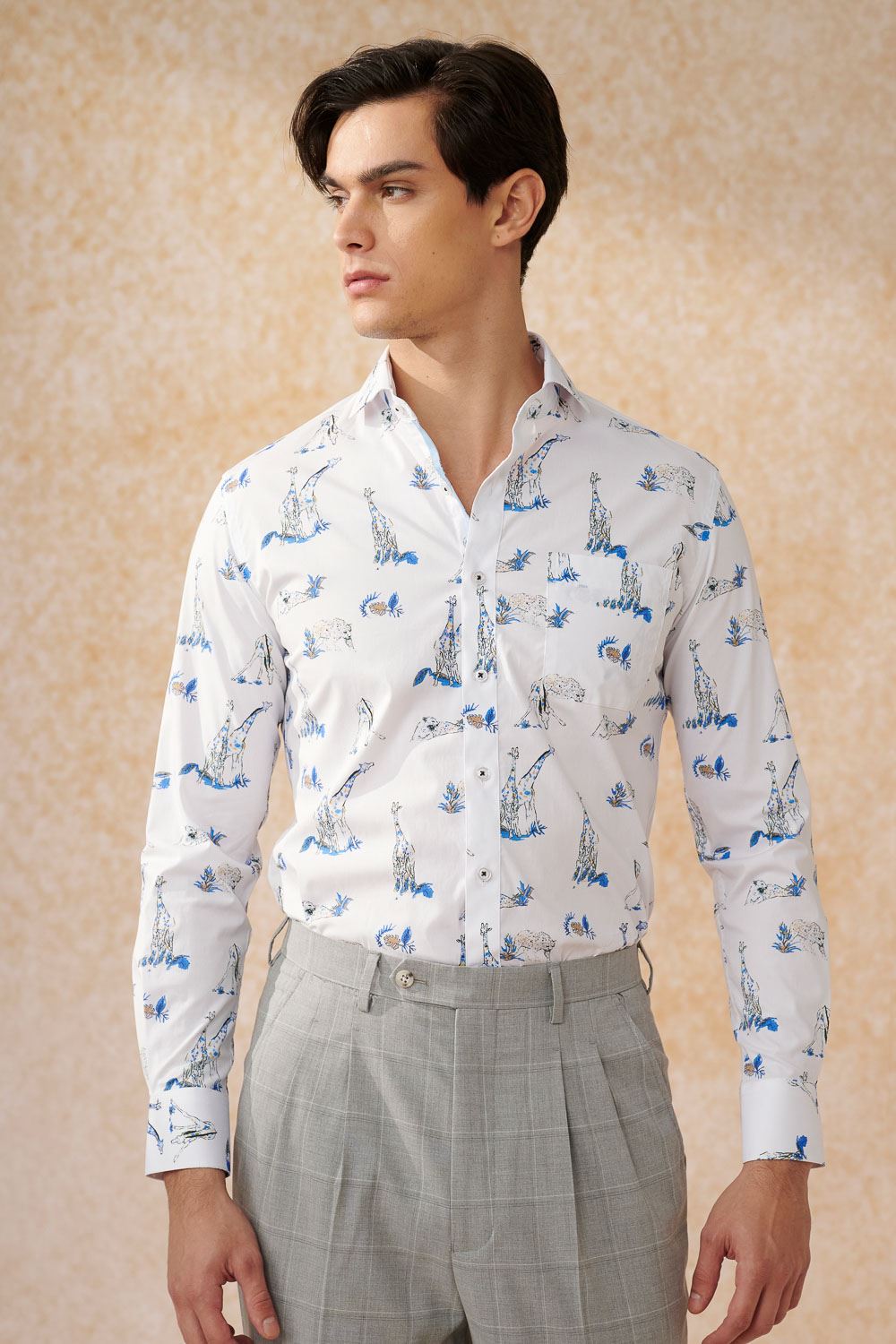 SST&C #Elastic Fit  Giraffe Print Standard Fit Shirt | 0312402012  (Outlet)_3