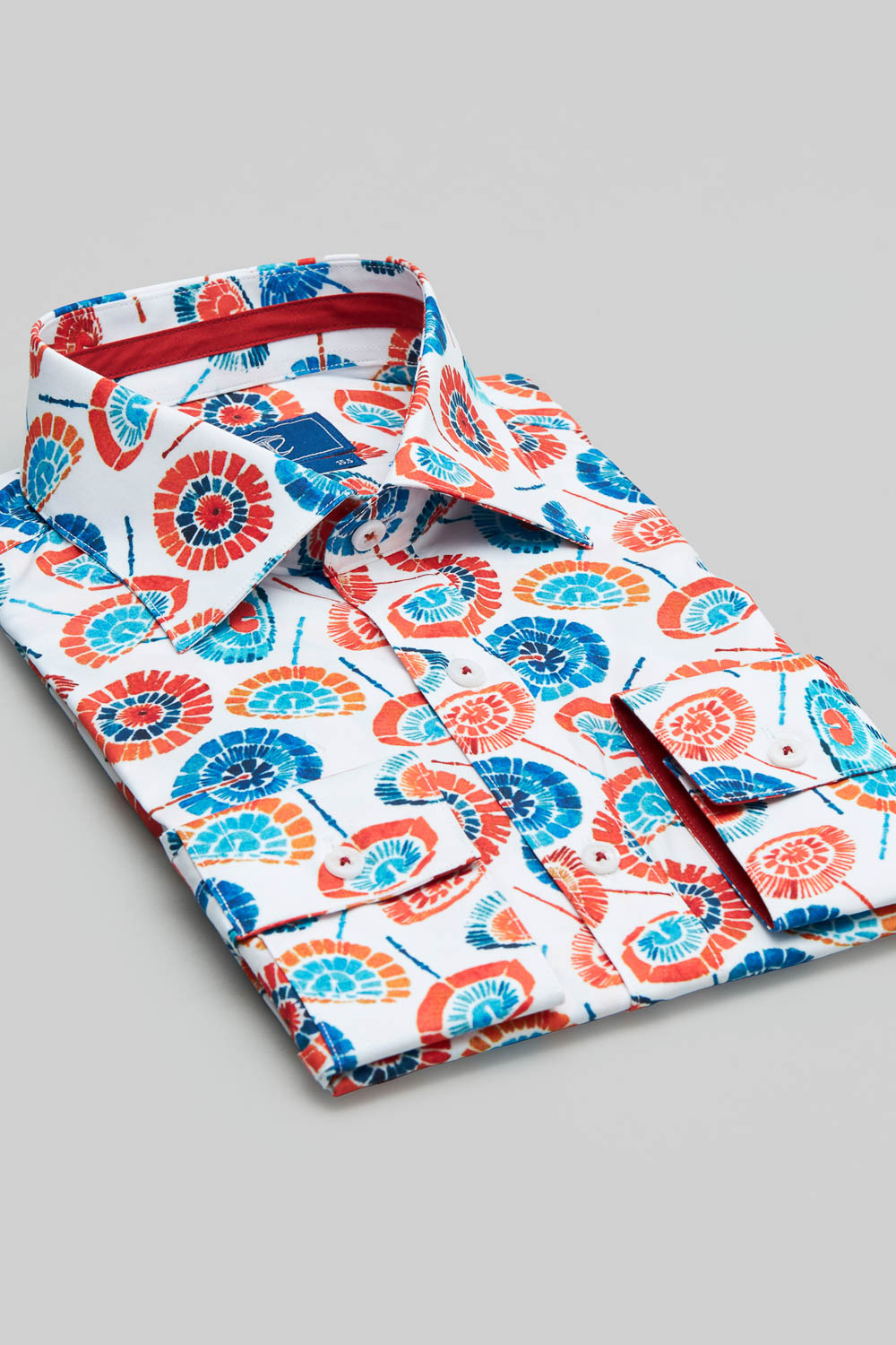 SST&C #Elastic Fit  Blue and Orange Paper Umbrella Print Slim Fit Shirt | 0312402016  (Outlet)_6