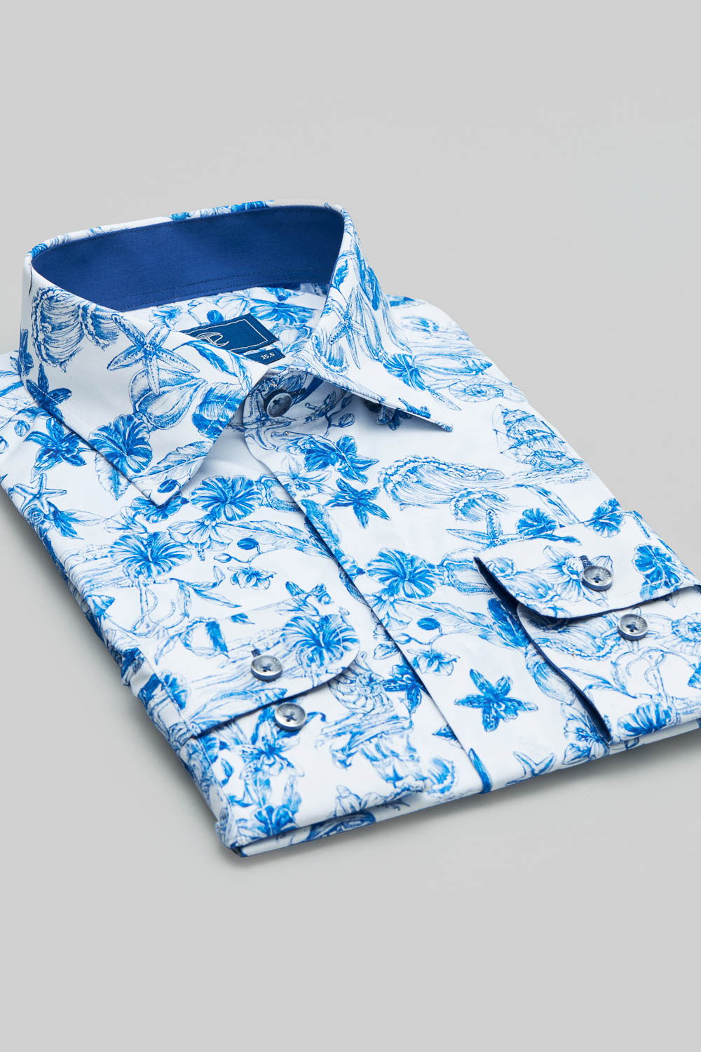 SST&C #Elastic Fit  Blue Marine Style Printed Standard Shirt | 0312402018  (Outlet)_6