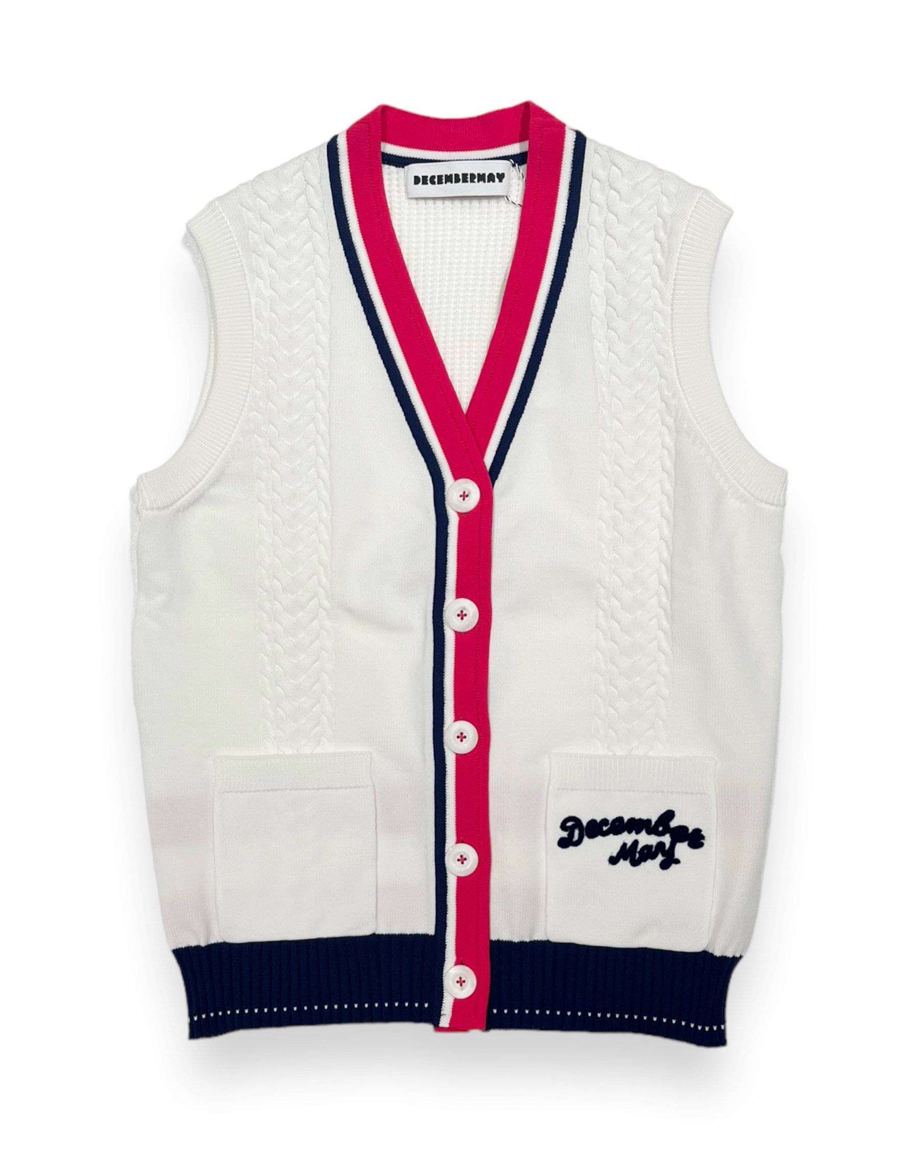 【DECEMBERMAY】Varsity knit vest_WOMEN 2-312-1006
