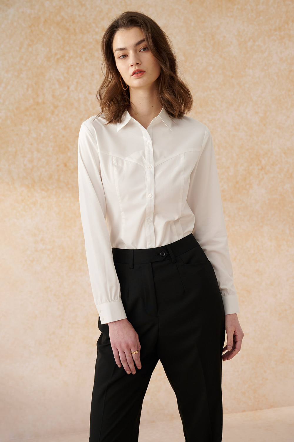 SST&C White Waistcoat-Cut Slim-Fitting Shirt | 7562403001  (Outlet)_2