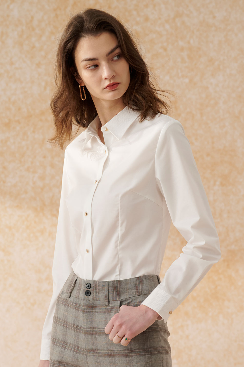 SST&C White Jacquard Slim Fit Shirt | 7562403003  (Outlet)_0