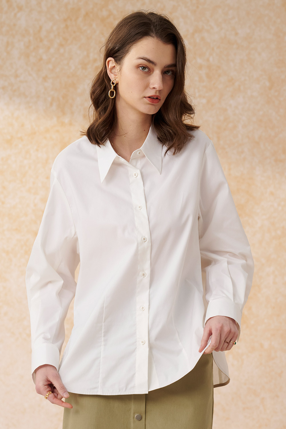 SST&C Off-White Loose Fit Cocoon Shirt | 7562403007  (Outlet)_0