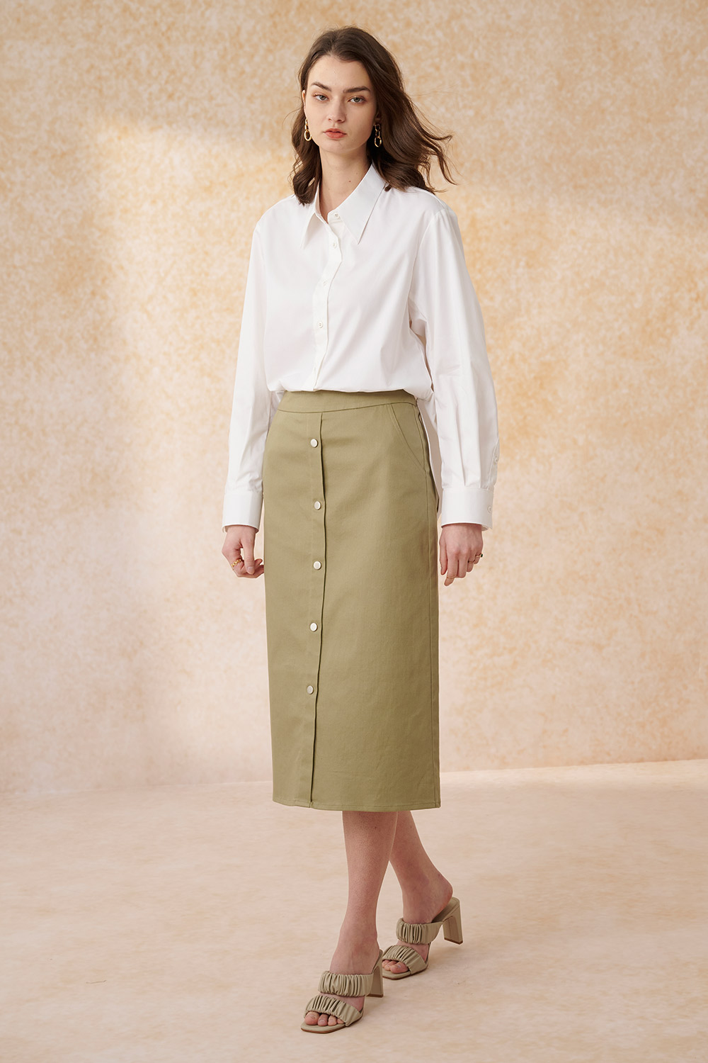 SST&C Off-White Loose Fit Cocoon Shirt | 7562403007  (Outlet)_3