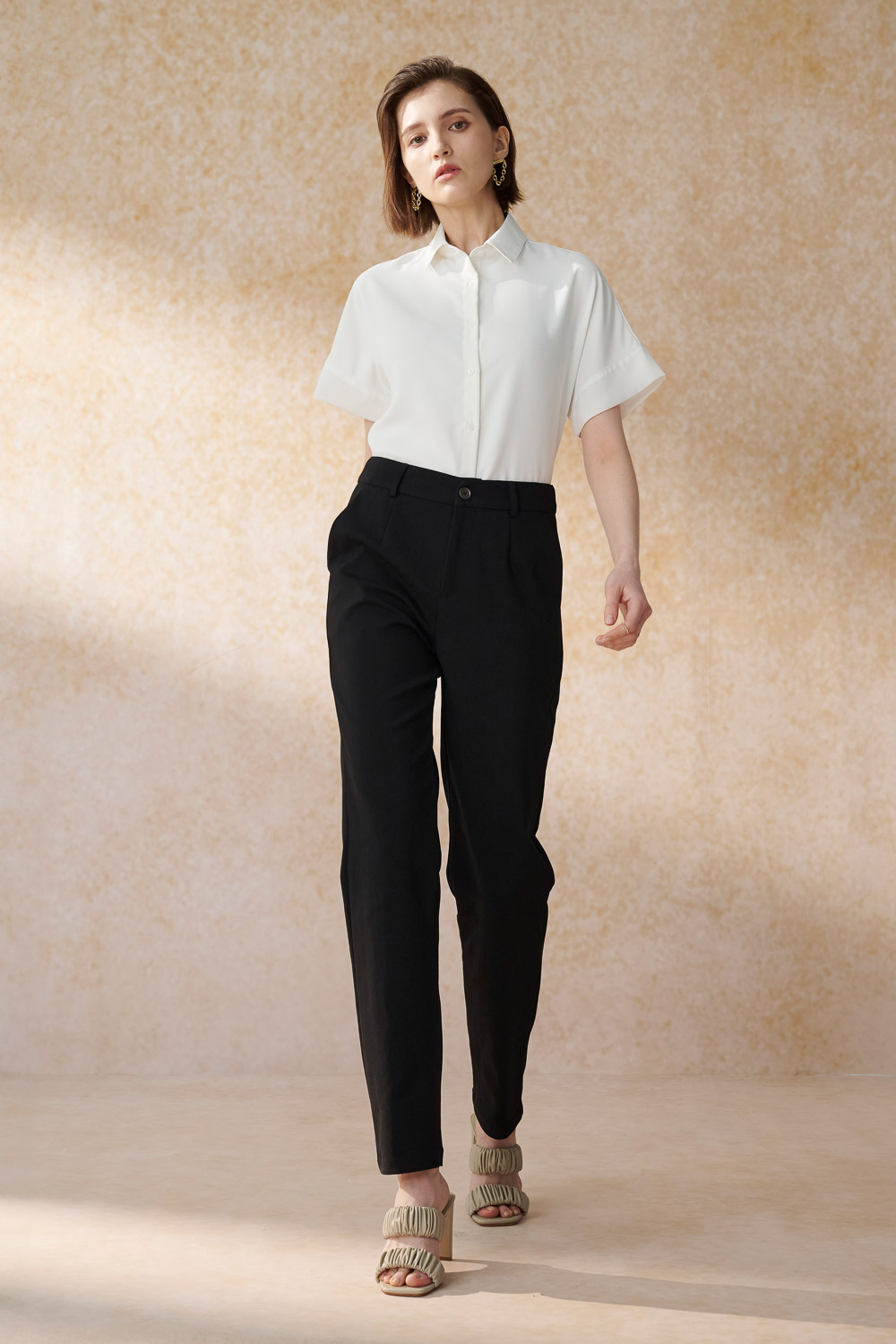 SST&C Black Slim Fit Stretch Trousers | 8262403004  (Outlet)_0