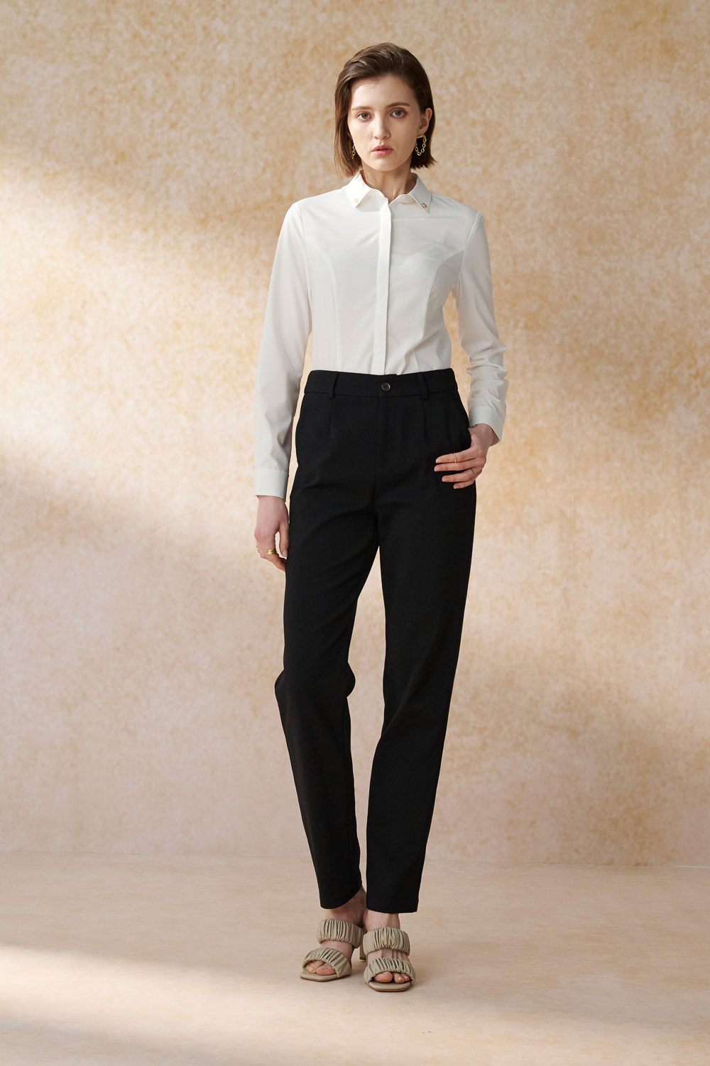 SST&C Black Slim Fit Stretch Trousers | 8262403004  (Outlet)_2