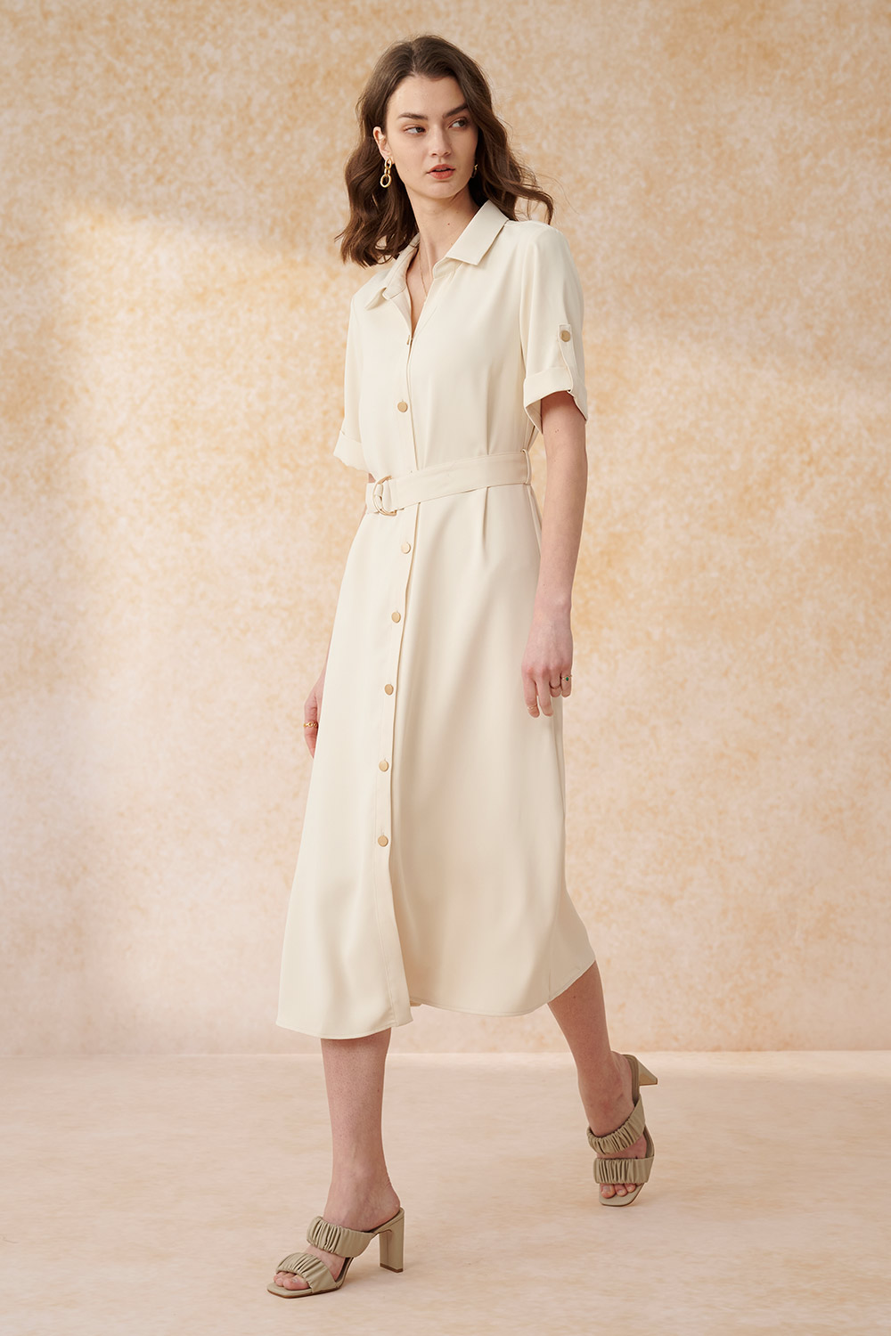 SST&C Cream White Shirt Dress | 8562403001  (Outlet)_3