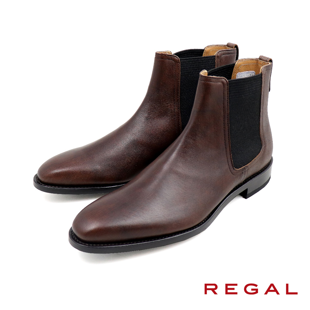 【REGAL】日本原廠經典質感切爾西靴 深棕色(19CL-DBR)