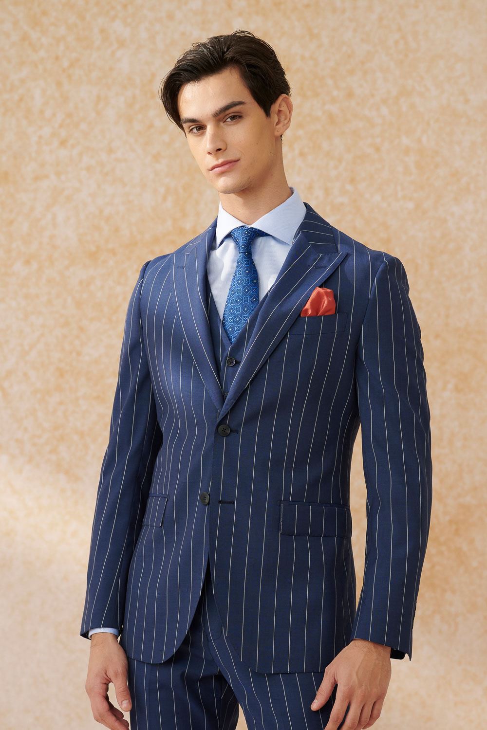 SST&C #Milan Series  Navy Straight Stripe Slim Fit Suit Jacket | 0112403001  (Outlet)_0