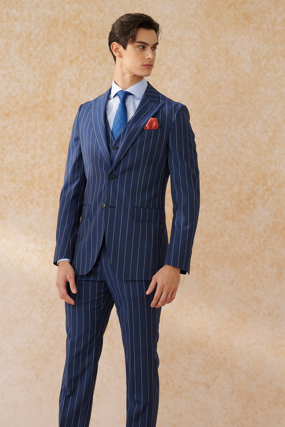 SST&C #Milan Series  Navy Straight Stripe Slim Fit Suit Jacket | 0112403001  (Outlet)_1
