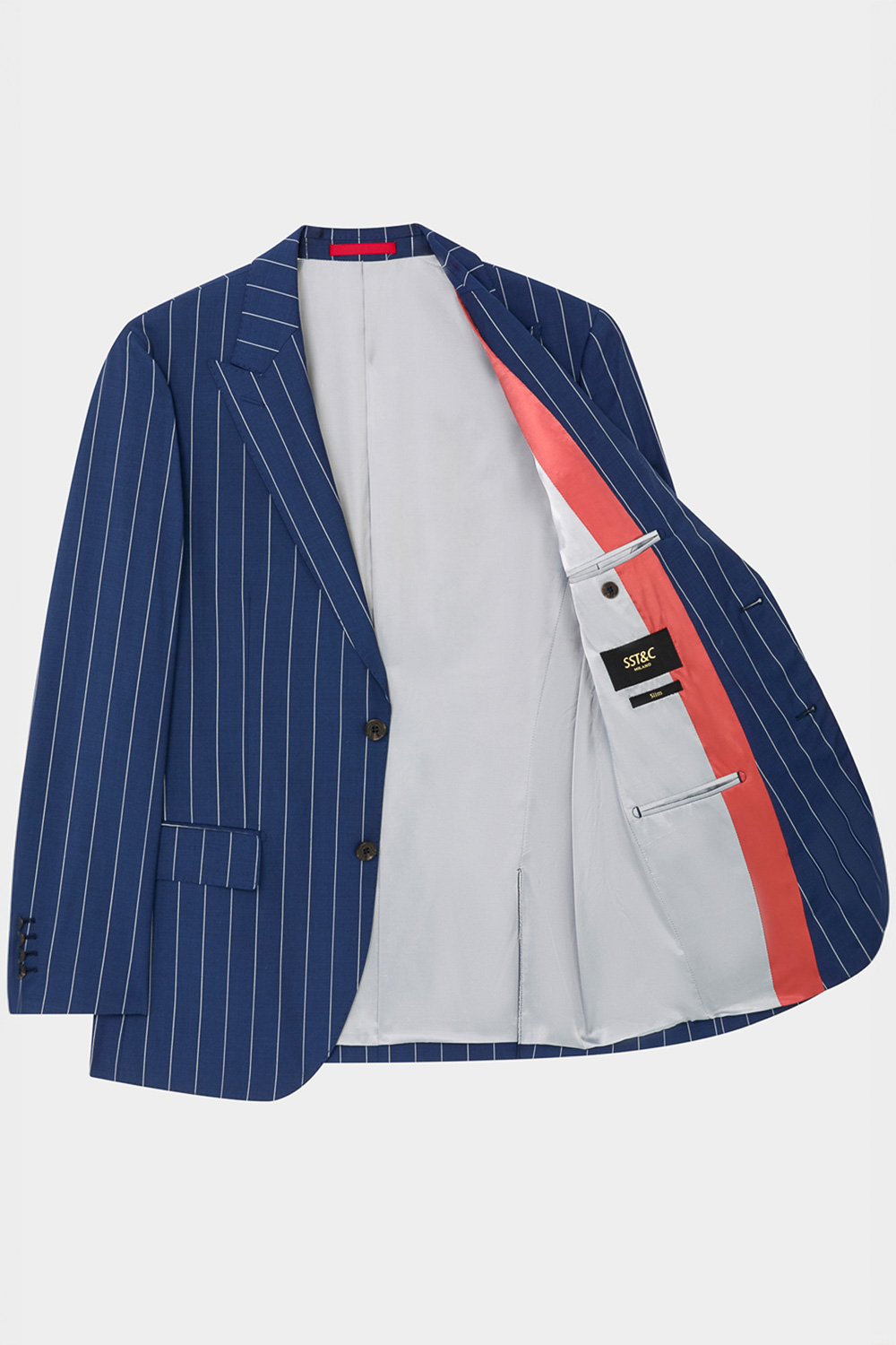 SST&C #Milan Series  Navy Straight Stripe Slim Fit Suit Jacket | 0112403001  (Outlet)_6