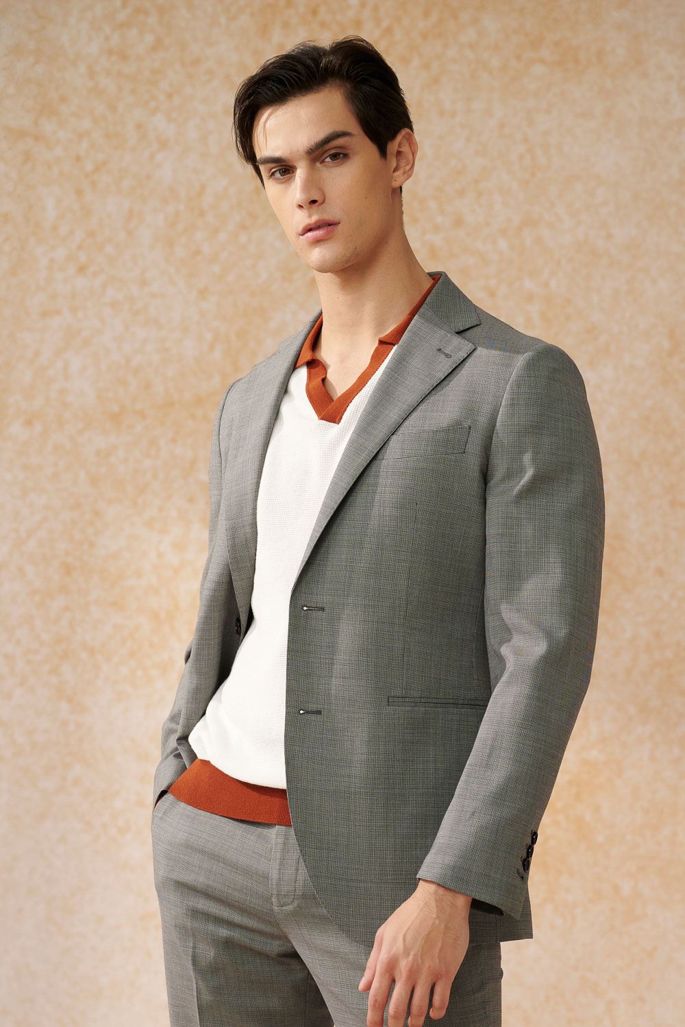 SST&C #Milan Series  Gray Slim Fit Suit Jacket | 0112403002  (Outlet)_0