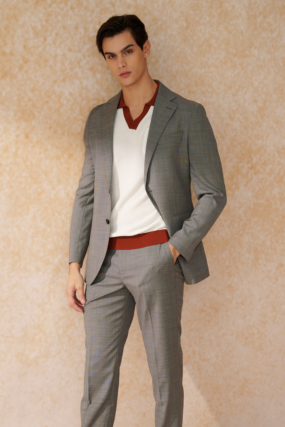 SST&C #Milan Series  Gray Slim Fit Suit Jacket | 0112403002  (Outlet)_2