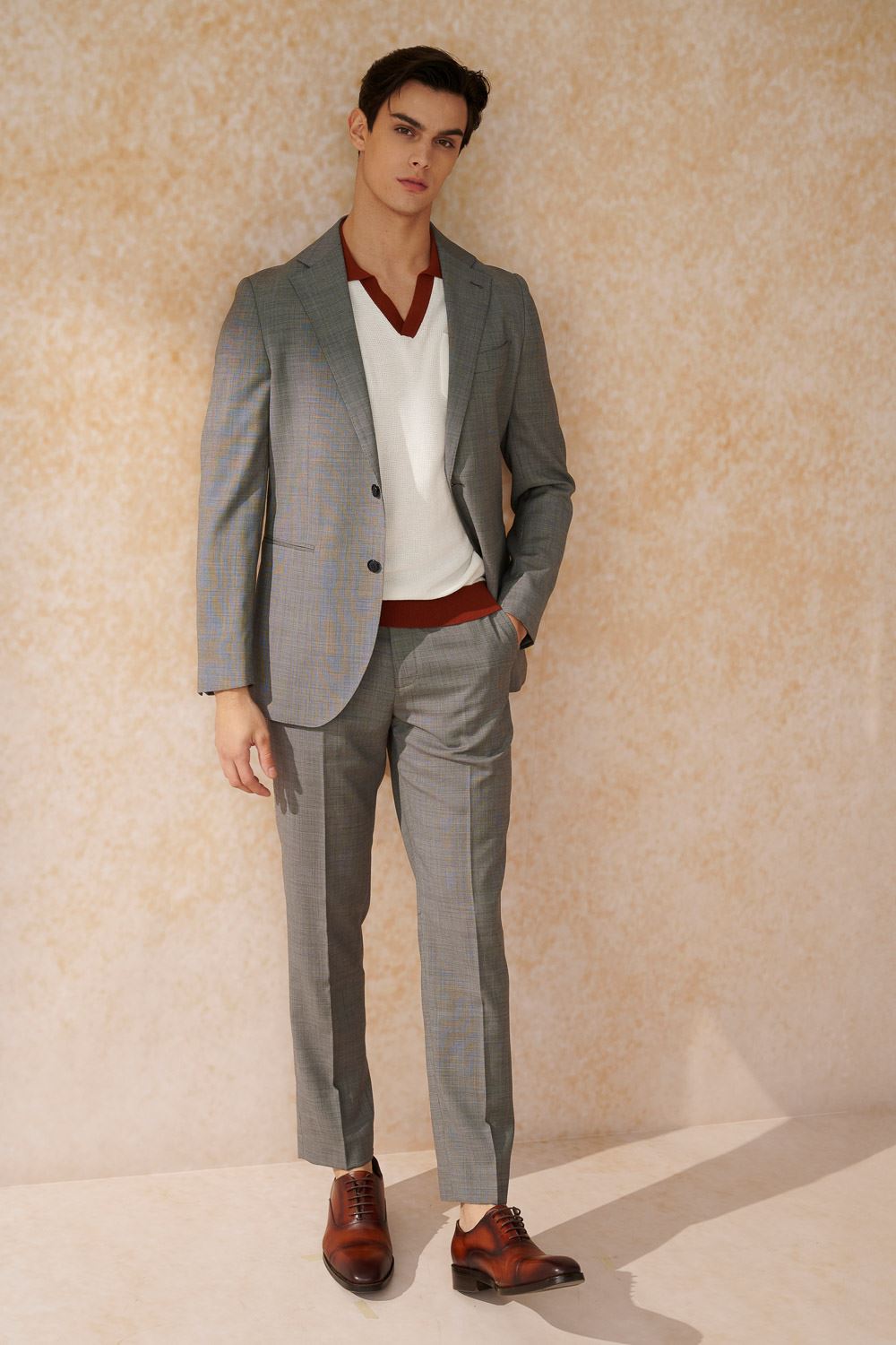SST&C #Milan Series  Gray Slim Fit Suit Jacket | 0112403002  (Outlet)_4