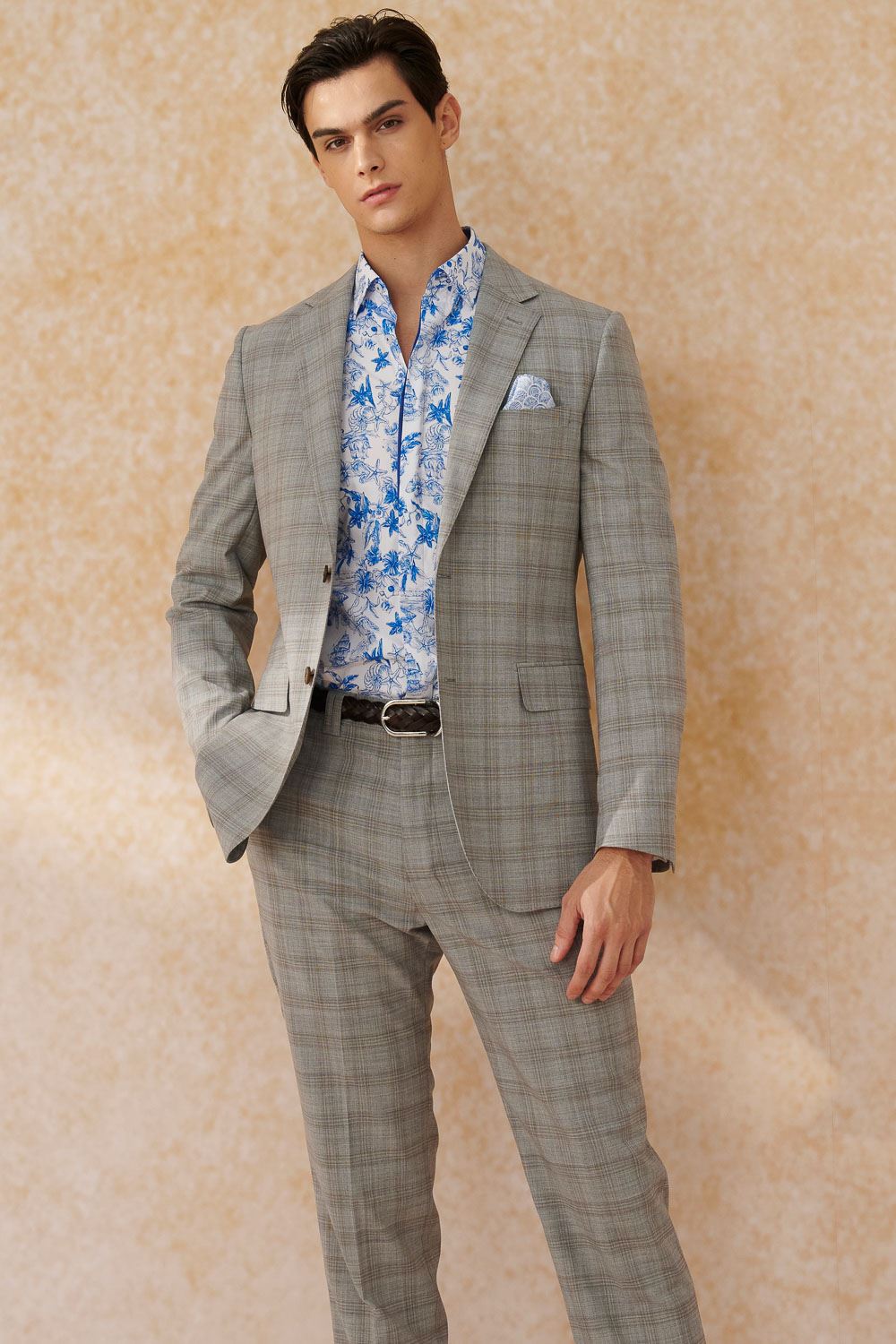 SST&C #Machine Washable Series  Light Gray Check Pattern Slim Fit Suit Jacket | 0112403004  (Outlet)_2