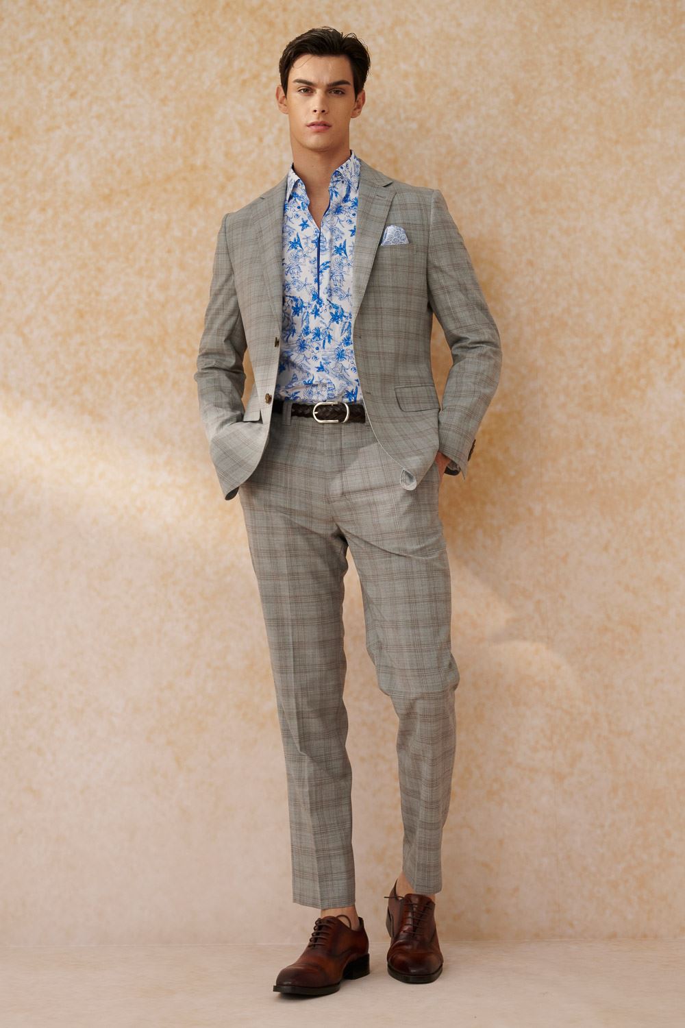 SST&C #Machine Washable Series  Light Gray Check Pattern Slim Fit Suit Jacket | 0112403004  (Outlet)_3
