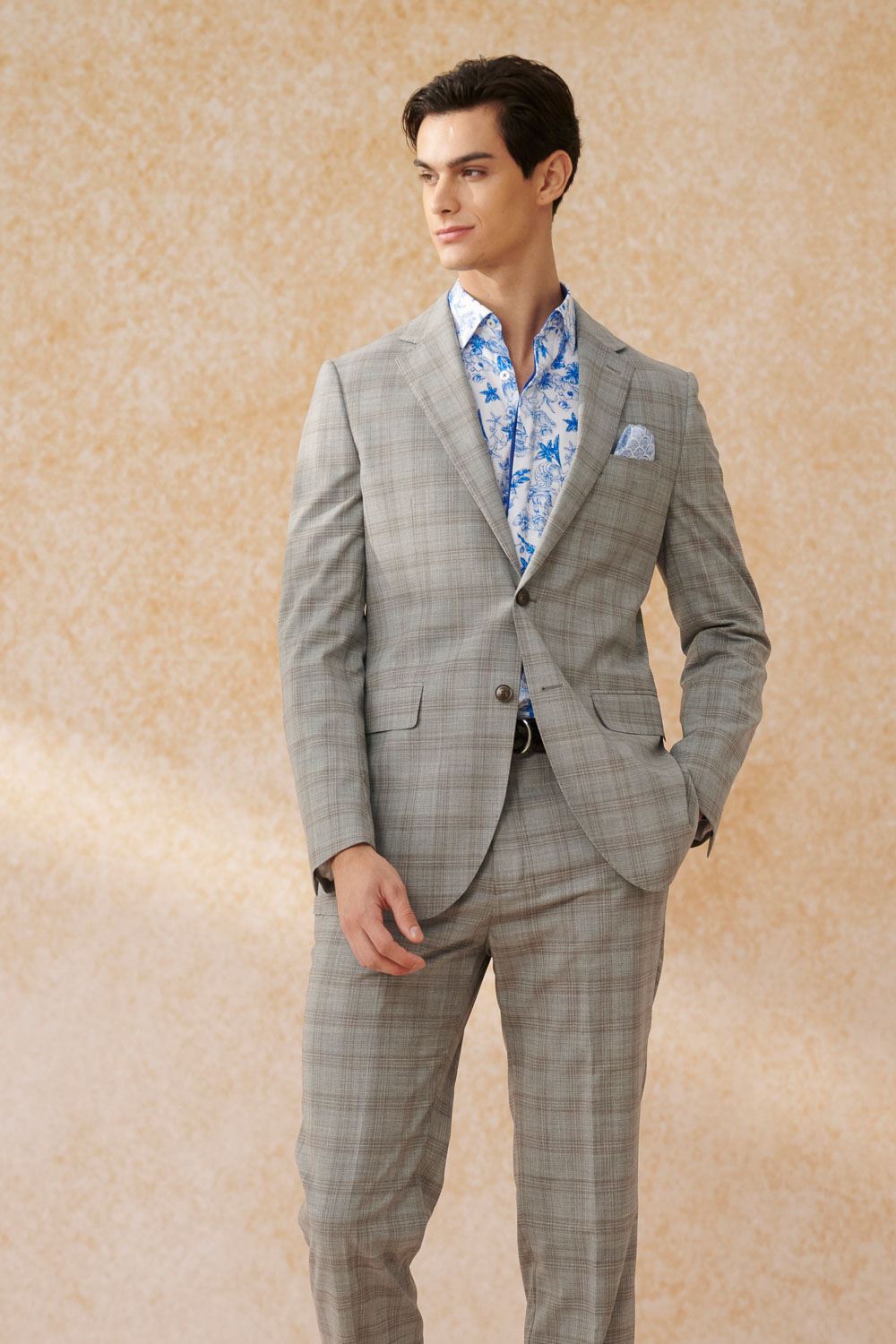 SST&C #Machine Washable Series  Light Gray Check Pattern Slim Fit Suit Jacket | 0112403004  (Outlet)_4