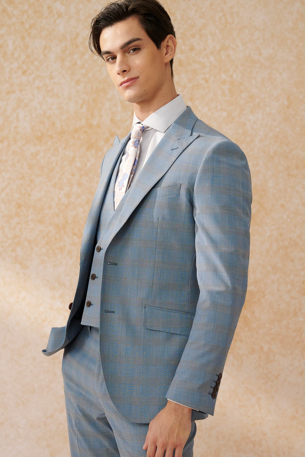 SST&C #Machine Washable Series  Sky Blue Welsh Check Pattern Slim Fit Suit Jacket | 0112403005  (Outlet)_6