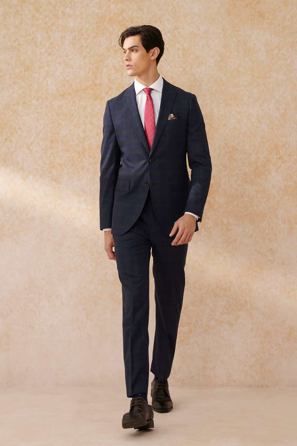 SST&C #可機洗 藏青格紋修身西裝外套｜0112403007 (outlet)_3