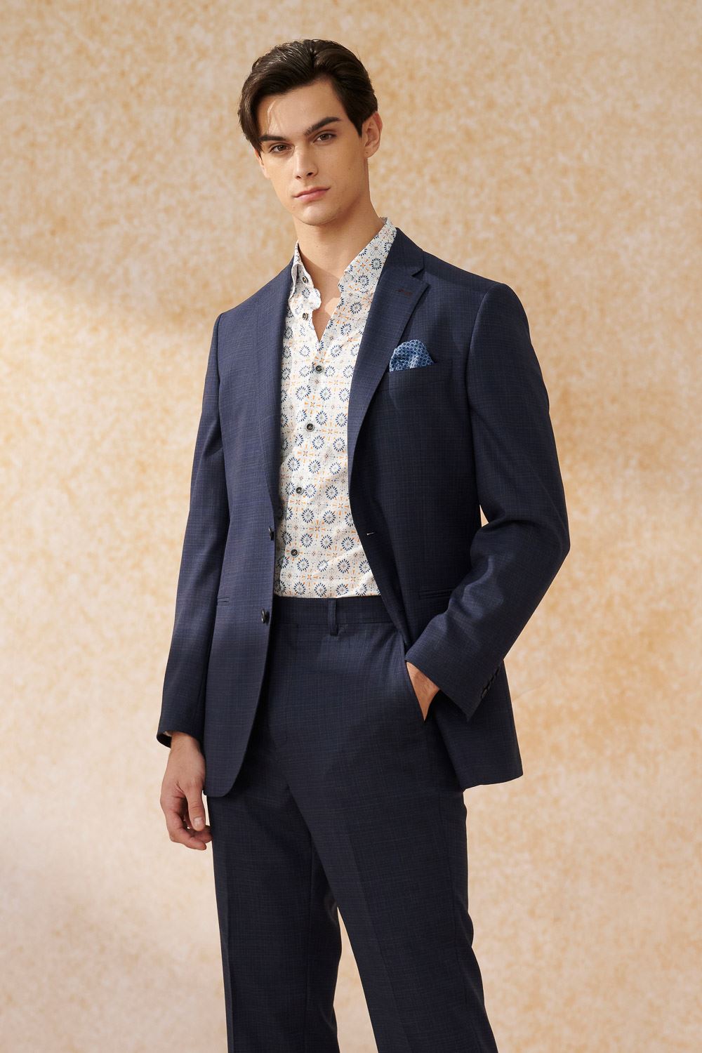 SST&C #Machine Washable Series  Navy Check Pattern Classic Suit Jacket | 0112403006  (Outlet)_1