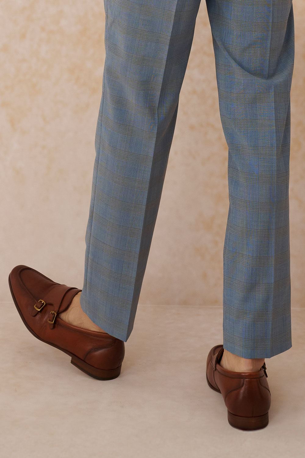 SST&C #Machine Washable Series  Sky Blue Welsh Check Pattern Slim Fit Suit Trousers | 0212403005  (Outlet)_6