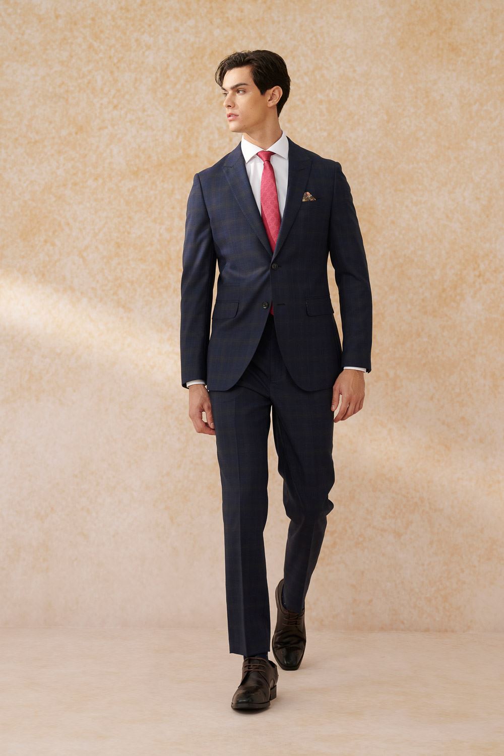 SST&C #Machine Washable Series  Navy Check Pattern Slim Fit Suit Trousers | 0212403007  (Outlet)_1