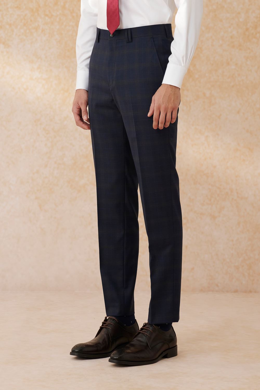 SST&C #Machine Washable Series  Navy Check Pattern Slim Fit Suit Trousers | 0212403007  (Outlet)_4