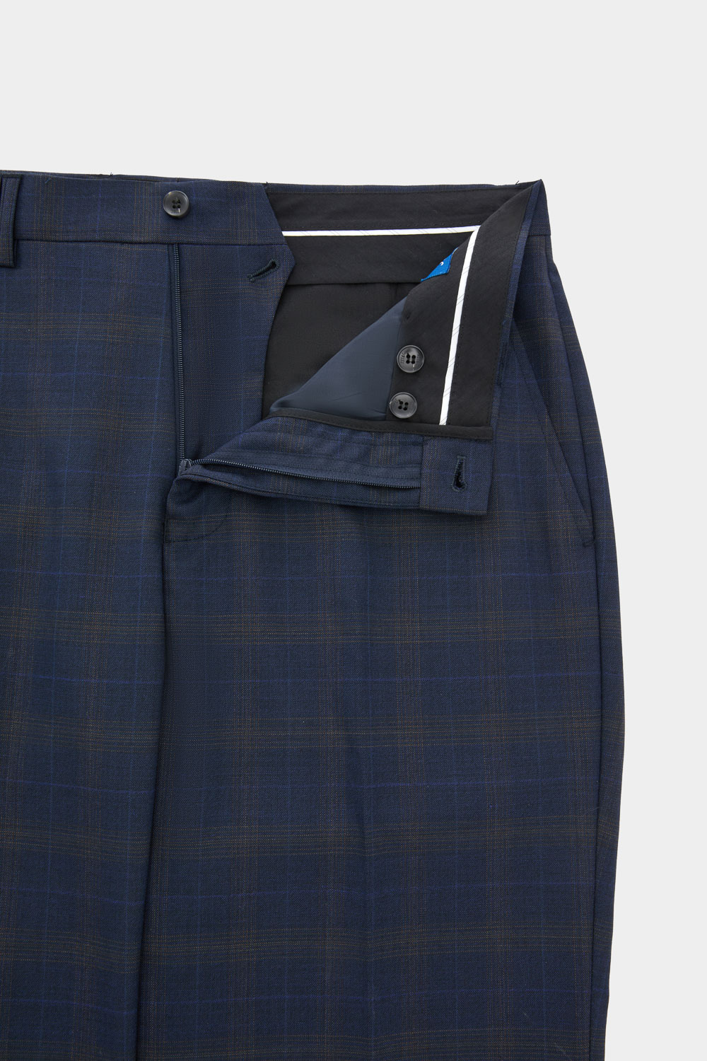 SST&C #Machine Washable Series  Navy Check Pattern Slim Fit Suit Trousers | 0212403007  (Outlet)_6