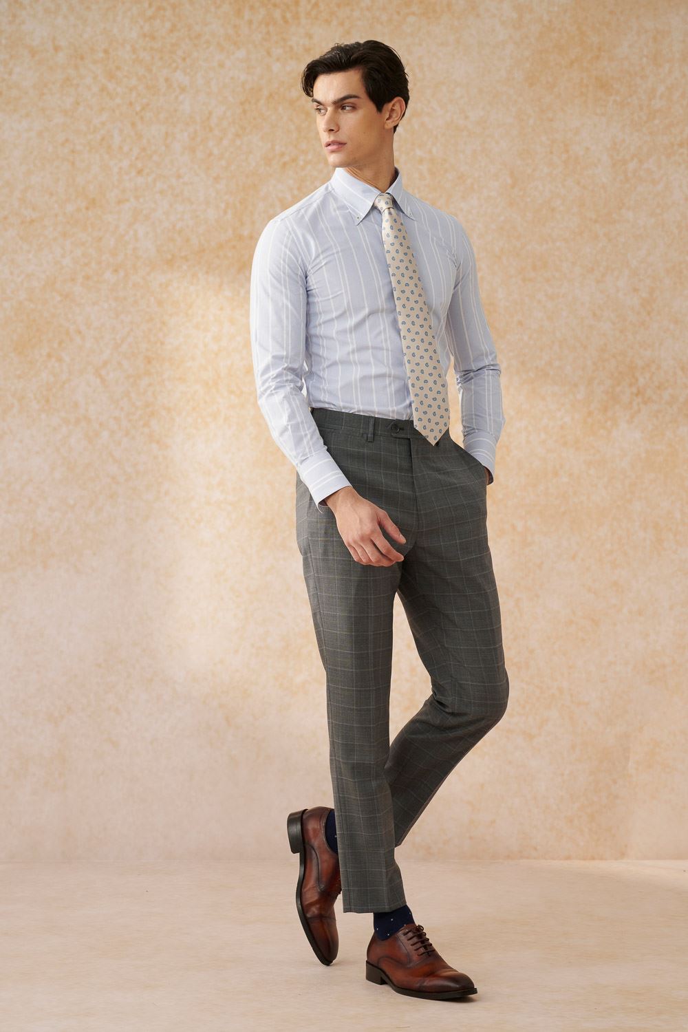 SST&C #Machine Washable Series  Gray Check Pattern Tailored Suit Trousers | 0212403008  (Outlet)_0