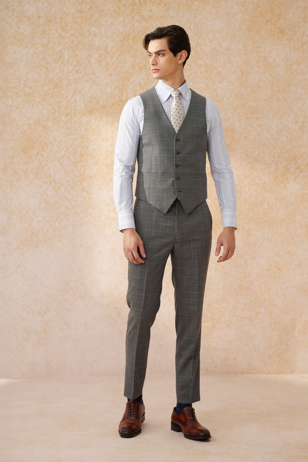 SST&C #Machine Washable Series  Gray Check Pattern Tailored Suit Trousers | 0212403008  (Outlet)_2