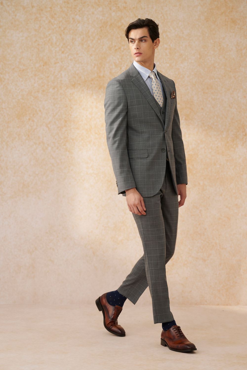 SST&C #Machine Washable Series  Gray Check Pattern Tailored Suit Trousers | 0212403008  (Outlet)_4