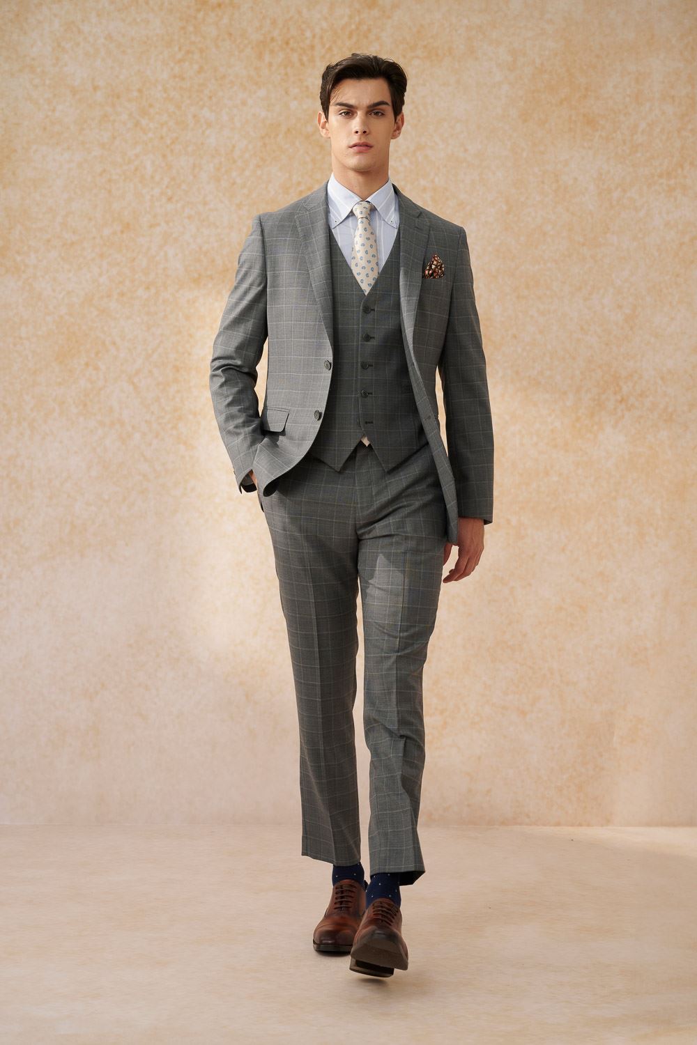 SST&C #Machine Washable Series  Gray Check Pattern Tailored Suit Trousers | 0212403008  (Outlet)_5