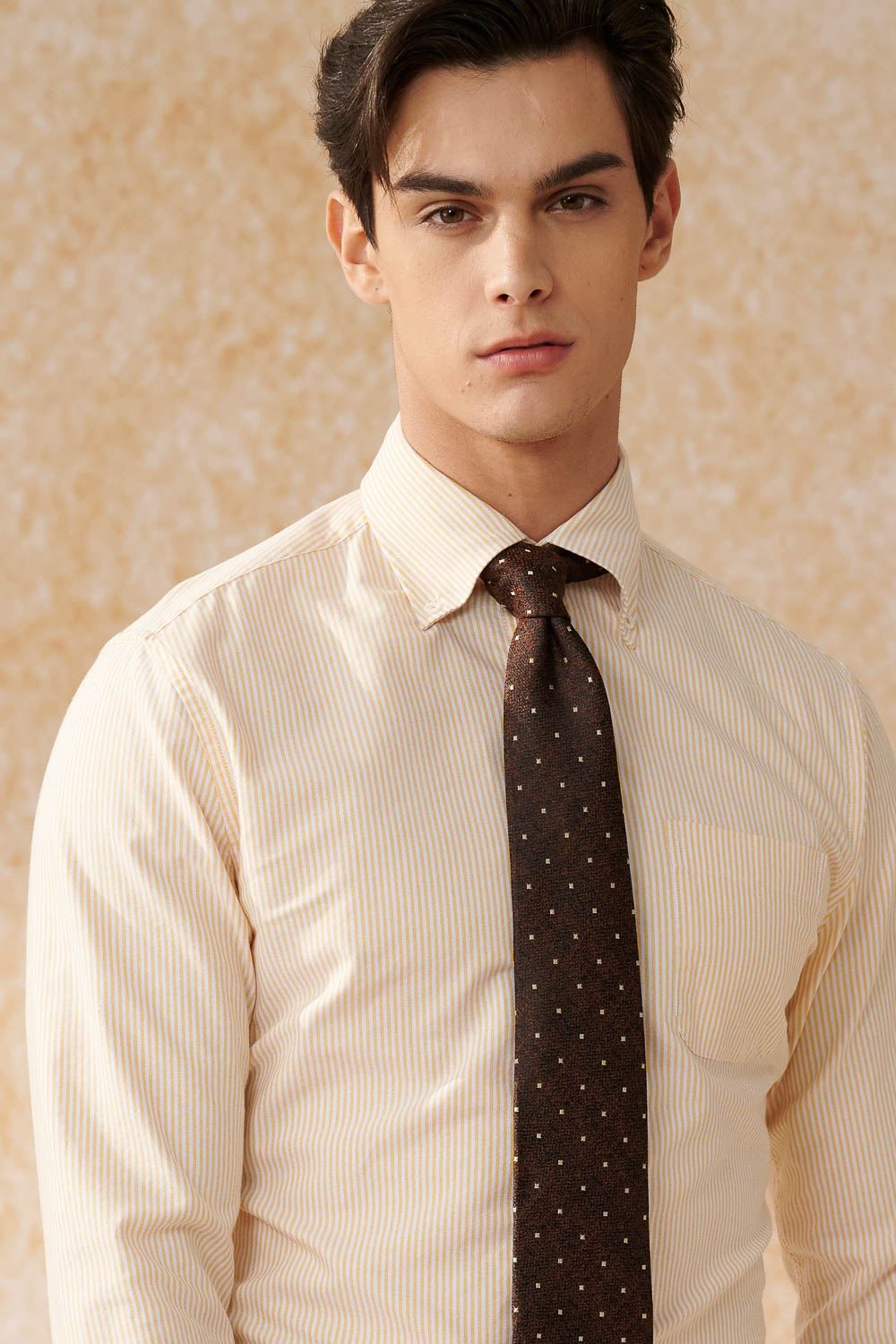SST&C #Comfortable Cotton  Yellow Striped Pattern Standard Oxford Shirt | 0312403018  (Outlet)_1