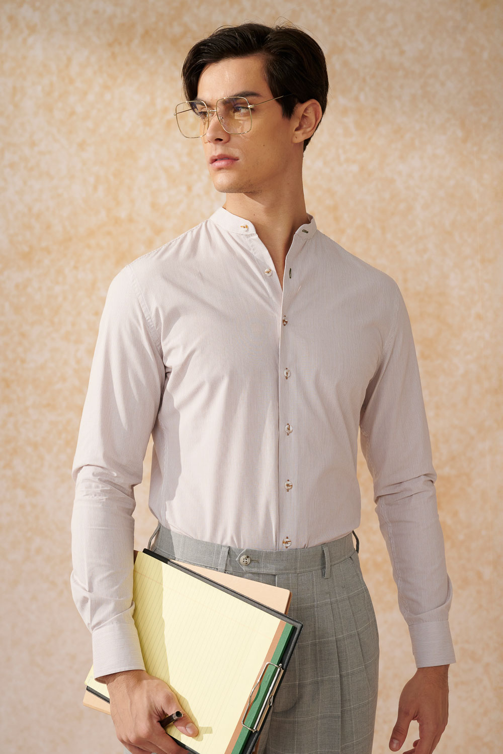SST&C #Easycare  Brown Striped Pattern Standard Shirt | 0312403020  (Outlet)_0