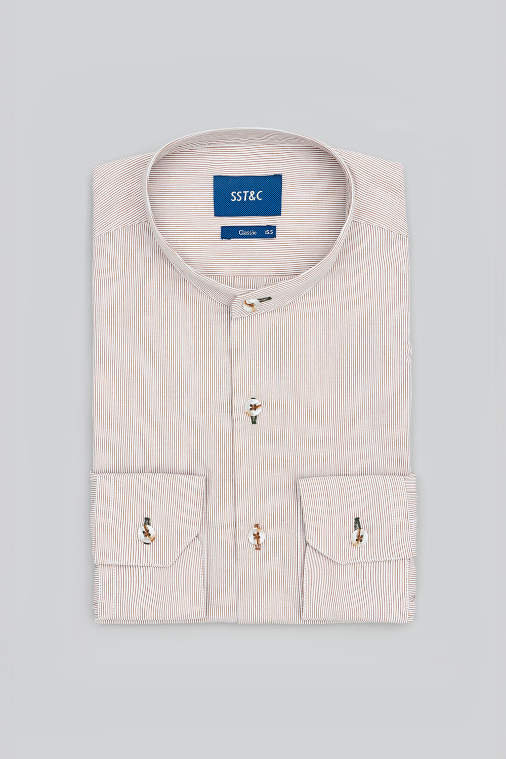 SST&C #Easycare  Brown Striped Pattern Standard Shirt | 0312403020  (Outlet)_5