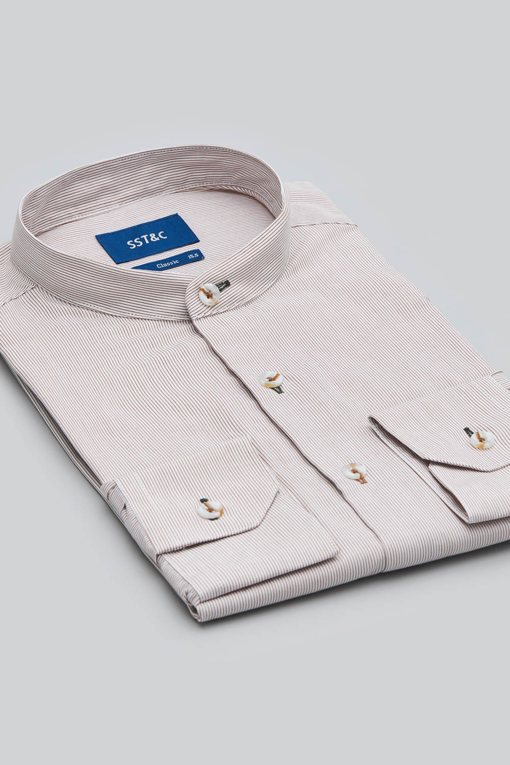 SST&C #Easycare  Brown Striped Pattern Standard Shirt | 0312403020  (Outlet)_6