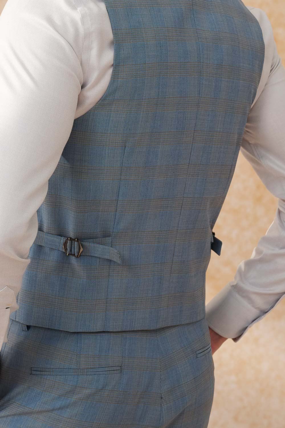 SST&C #Machine Washable Series  Sky Blue Welsh Check Pattern Slim Fit Suit Vest | 0512403005  (Outlet)_6