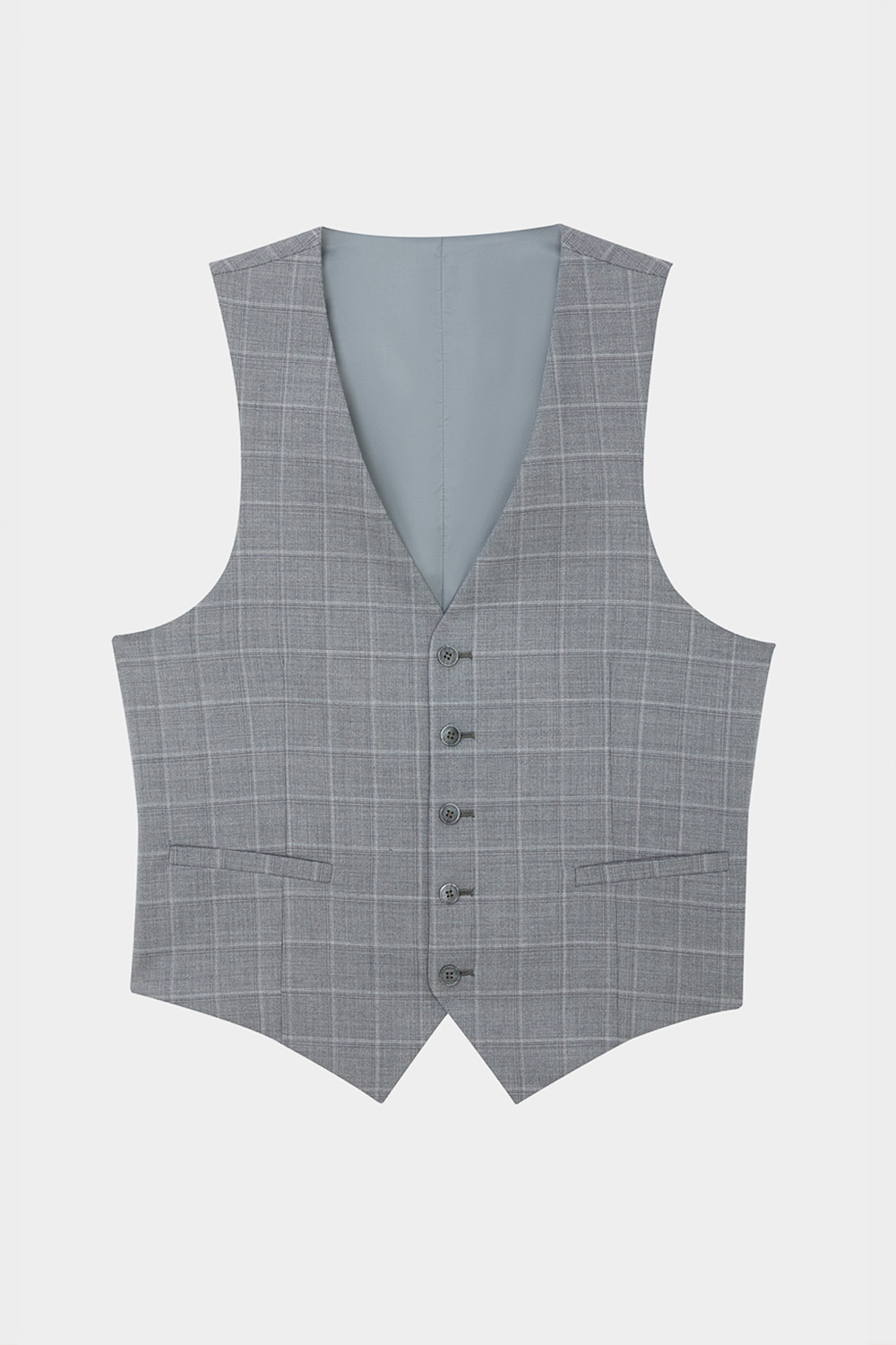 SST&C #Machine Washable Series  Gray Check Pattern Tailored Suit Vest | 0512403008  (Outlet)_7