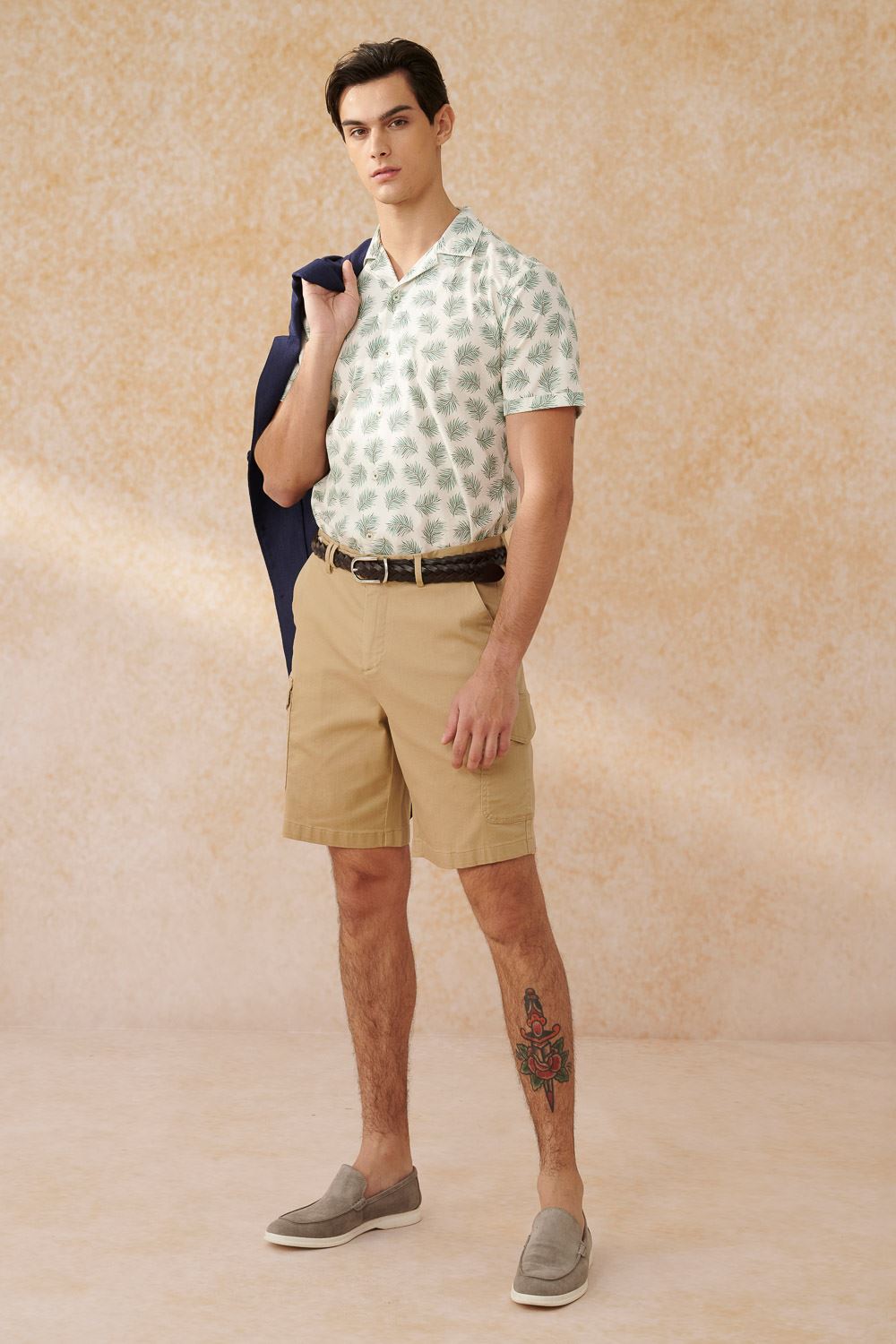 SST&C Khaki Camel Side Patch Pocket Straight-Leg Shorts | 1212403002  (Outlet)_0