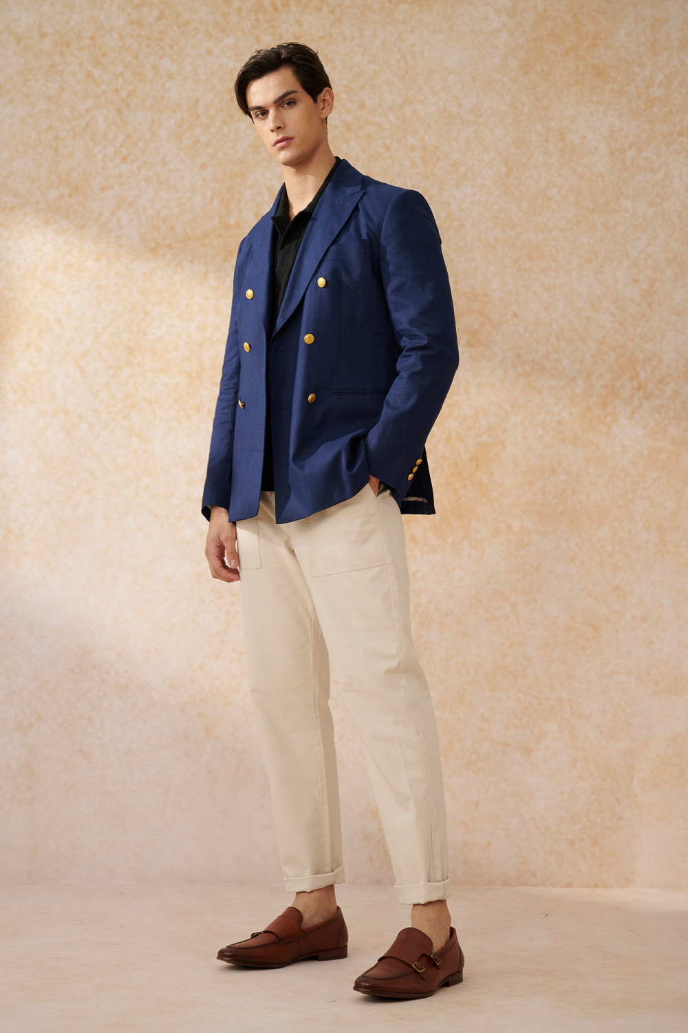 SST&C Beige Straight Fit Stretch Work Style Casual Trousers | 1212403005  (Outlet)_5